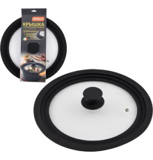 MALLONY Крышка универсальная CAPPELLO, мультиразмер: 24/26/28см, из закал стекла, с сил ободком (003581)