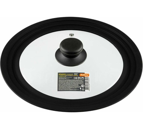 MALLONY Крышка универсальная CAPPELLO, мультиразмер: 24/26/28см, из закал стекла, с сил ободком (003581)