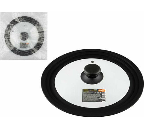 MALLONY Крышка универсальная CAPPELLO, мультиразмер: 24/26/28см, из закал стекла, с сил ободком (003581)