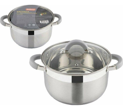 MALLONY Кастрюля Felicita, объем 2 л, из нерж стали с крышкой (009386)