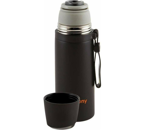 MALLONY Термос с чашкой и силиконовым ремешком NERO, 0,35 л (005241)