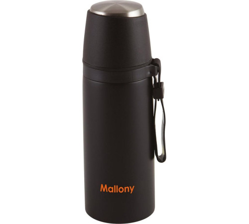 MALLONY Термос с чашкой и силиконовым ремешком NERO, 0,35 л (005241)