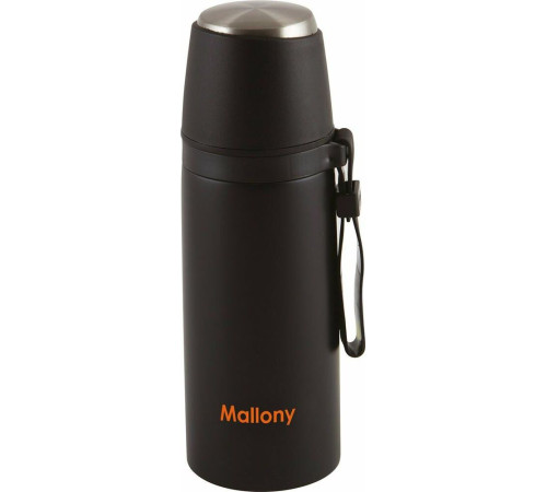 MALLONY Термос с чашкой и силиконовым ремешком NERO, 0,35 л (005241)