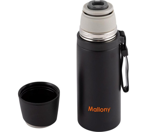 MALLONY Термос с чашкой и силиконовым ремешком NERO, 0,35 л (005241)