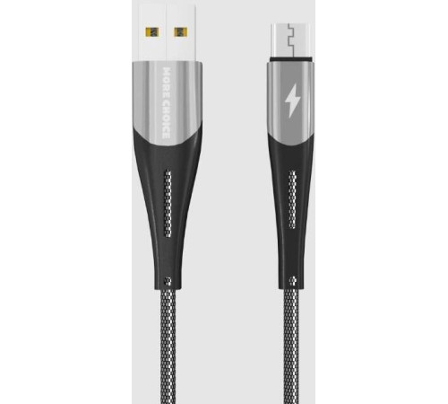 MORE CHOICE (4627151198095) K41Sm USB (m)-microUSB (m) 3.0А 1.0м - серебро/черный