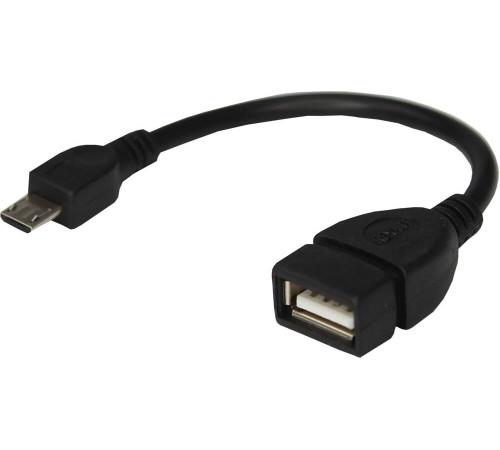 REXANT (18-1182) USB КАБЕЛЬ OTG MICRO USB НА USB ШНУР 0.15 М, ЧЕРНЫЙ