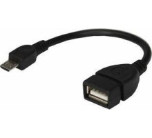 REXANT (18-1182) USB КАБЕЛЬ OTG MICRO USB НА USB ШНУР 0.15 М, ЧЕРНЫЙ