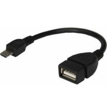 REXANT (18-1182) USB КАБЕЛЬ OTG MICRO USB НА USB ШНУР 0.15 М, ЧЕРНЫЙ