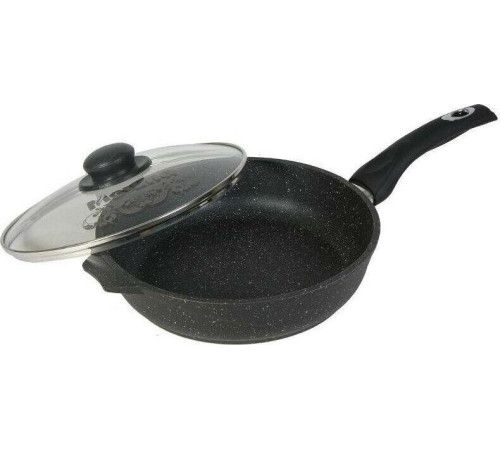 МЕЧТА С22802 Гранит black 22см несъемная ручка стеклянная крышка