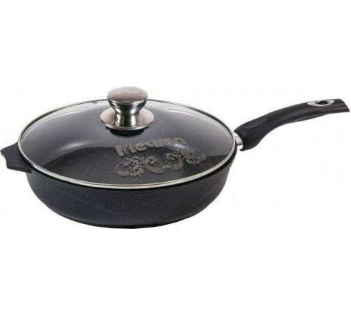 МЕЧТА С22802 Гранит black 22см несъемная ручка стеклянная крышка