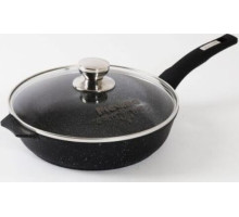 МЕЧТА С22802 Гранит black 22см несъемная ручка стеклянная крышка