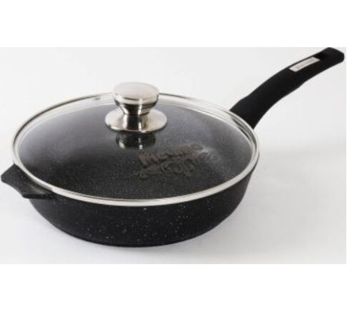 МЕЧТА С22802 Гранит black 22см несъемная ручка стеклянная крышка