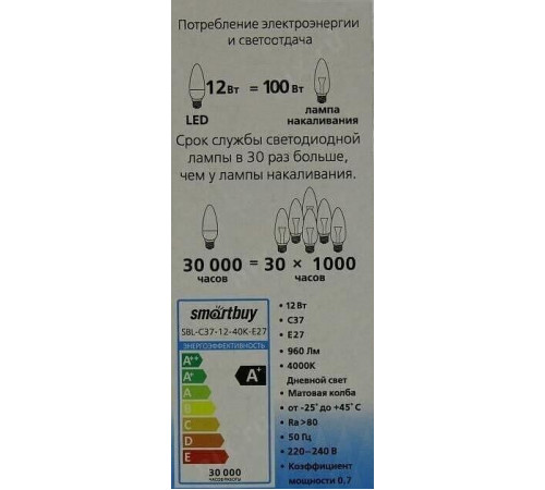SMARTBUY (SBL-C37-12-40K-E27) 12W/4000/E27