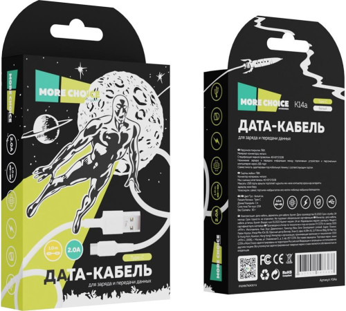 MORE CHOICE (4627151197388) K14a USB (m)-Type-C (m) 1.0м белый