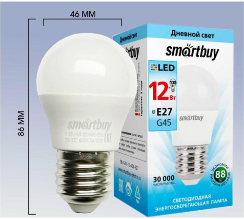 SMARTBUY (SBL-G45-12-40K-E27) 12W/4000/E27