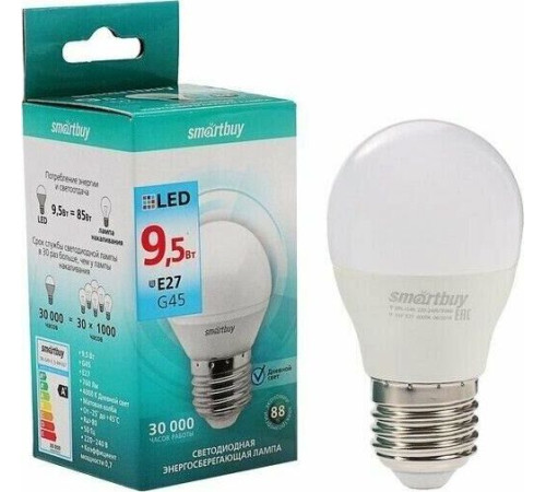 SMARTBUY (SBL-G45-9_5-40K-E27) 9.5W/4000/E27