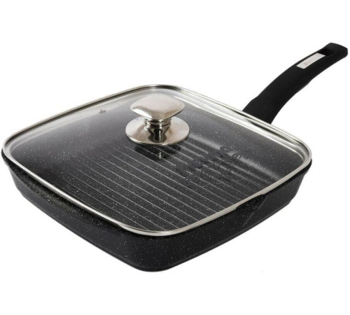 МЕЧТА С64802 Гранит black несъемная ручка стеклянная крышка