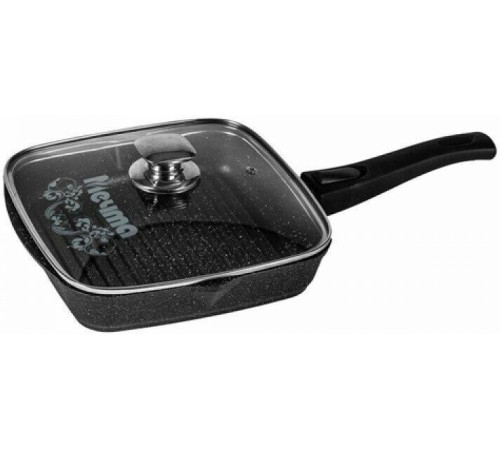 МЕЧТА С64802 Гранит black несъемная ручка стеклянная крышка