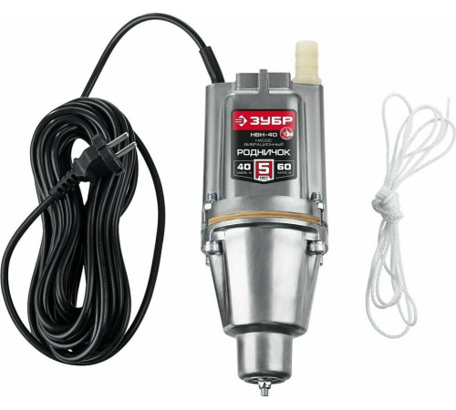 ЗУБР НВН-40 Вибрационный насос с нижним забором воды Родничок-Н, 40 м провод (БВ-0,12)