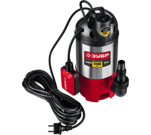 ЗУБР НПГ-М3-1100-С Дренажный насос для грязной воды корпус нерж. сталь, 1100 Вт