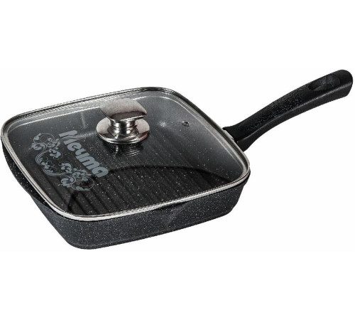 МЕЧТА С68802 Гранит black несъемная ручка стеклянная крышка