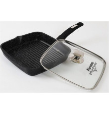 МЕЧТА С68802 Гранит black несъемная ручка стеклянная крышка