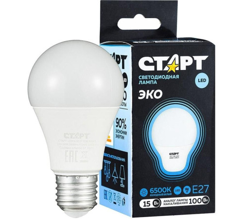 СТАРТ (17286) LEDGLSE27 15W 65 WS