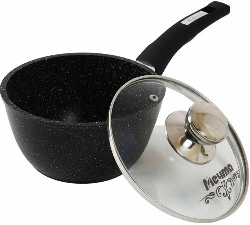 МЕЧТА 81802 Гранит black 1,2л несъемная ручка стеклянная крышка
