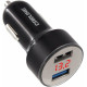CARLINE CH-2U-VM адаптер с вольтметром 2хUSB 3.4A Max в прикуриватель 12/24В черный в коробке