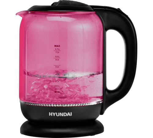 HYUNDAI HYK-G4808 1.8л. 2200Вт малиновый/черный (стекло)