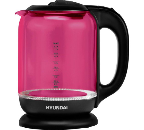 HYUNDAI HYK-G4808 1.8л. 2200Вт малиновый/черный (стекло)
