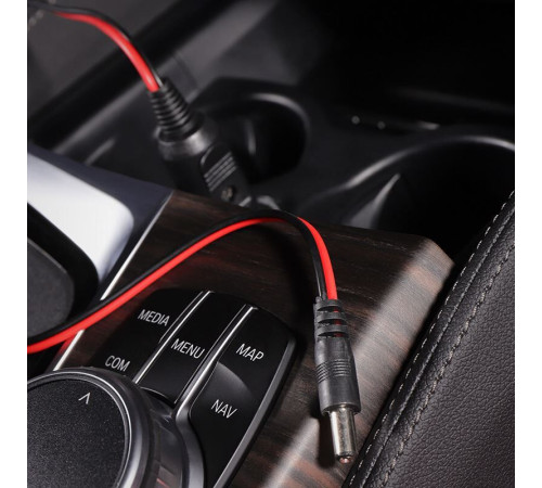 REXANT (16-0231) Автозарядка с индикатором (разъем 2.1х5.5) (АЗУ) шнур прямой 1.5 м REXANT