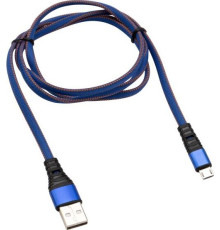 REXANT (18-1163) Кабель REXANT USB-microUSB 1 м, плоский провод, синяя джинсовая оплетка