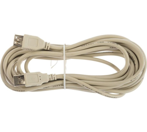REXANT (18-1117) Кабель USB (шт. USB A - гн. USB A) 5 метров, серый REXANT
