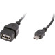 RITMIX RCC-010 OTG кабель, MicroUSB-USB-AF, 0,1m, медный