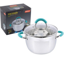 MALLONY Кастрюля BRAVO, объем 5,1 л, из нерж стали с крышкой (005431)