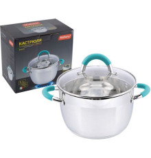 MALLONY Кастрюля BRAVO, объем 5,1 л, из нерж стали с крышкой (005431)