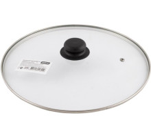 MALLONY Крышка с ручкой стеклянная 30см., с метал/обод, паровыпуск, низ. (987024)