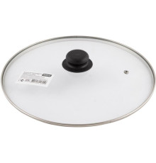 MALLONY Крышка с ручкой стеклянная 30см., с метал/обод, паровыпуск, низ. (987024)