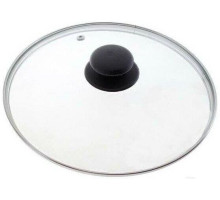 MALLONY Крышка с ручкой стеклянная 28см., с метал/обод, паровыпуск, низ. (987019)