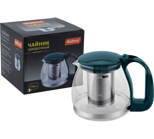 MALLONY Чайник заварочный DECOTTO-AS-750, объем: 0,75 л, с пластик ручкой, фильтр из нерж стали (910111)