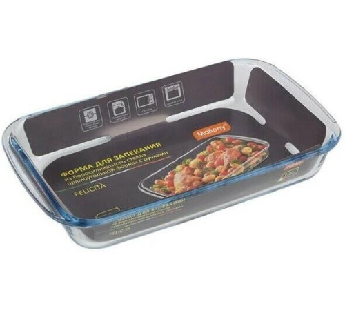 MALLONY Felicit, объем 1,6 л, из боросиликатного стекла, прямоуг формы, с ручками (007180)