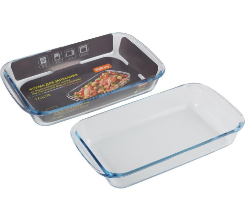 MALLONY Felicit, объем 1,6 л, из боросиликатного стекла, прямоуг формы, с ручками (007180)