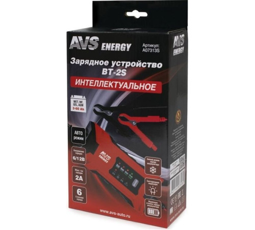 AVS BT-2S для автомобильного аккумулятора (2A, 25W) 6/12V (A07313S)