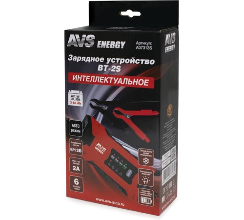 AVS BT-2S для автомобильного аккумулятора (2A, 25W) 6/12V (A07313S)