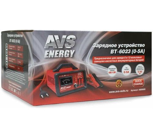 AVS BT-6023 для автомобильного аккумулятора (5A) 6/12V