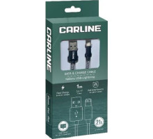 CARLINE CAB02121 USB-Lightning 2.1А 1 метр тканевая оплетка