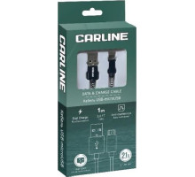 CARLINE CAB03121 USB-microUSB 2.1А 1 метр тканевая оплетка