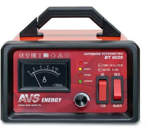 AVS BT-6025 для автомобильного аккумулятора (10A) 6/12V