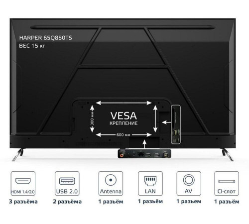 HARPER 65Q850TS QLED UHD 4K SMART TV Безрамочный